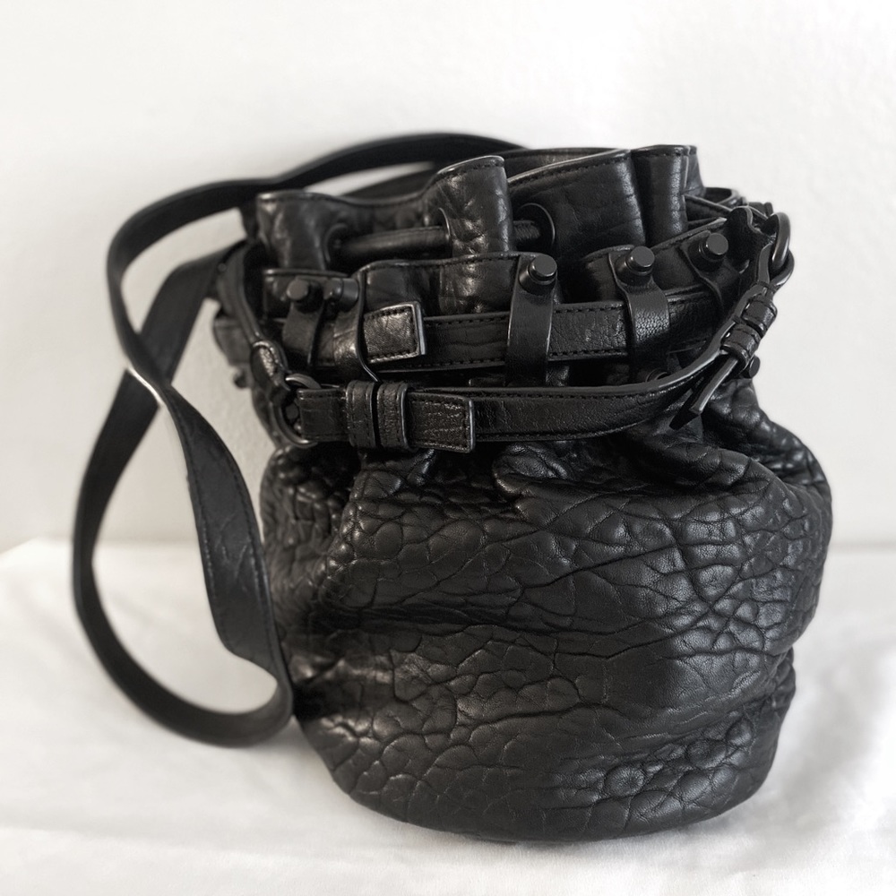 Alexander Wang Dumbo Diego Bucket Bag Black On Black VHTF Bag Lambskin Leather